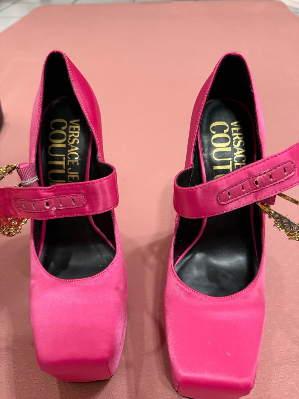 Versace Jeans Couture Pink Hurley Platform Heels